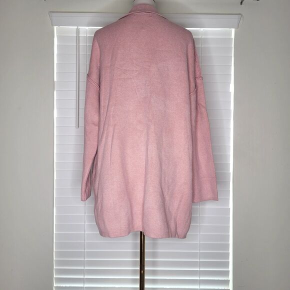 MEROKEETY Blush Long Sleeve‎ Open Front Button Lapel Cardigan Glinda Size L NWT - Picture 2 of 7